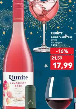 Kaufland RIUNITE Lambrusco rosé Emilia Ofertă