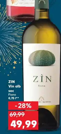 Kaufland ZIN Vin alb sec Fiano Ofertă