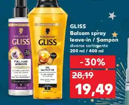 Kaufland GLISS Balsam spray leave-in / Șampon Ofertă
