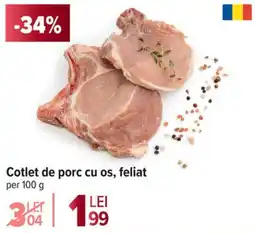 Carrefour Cotlet de porc cu os, feliat Ofertă