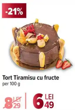 Carrefour Tort Tiramisu cu fructe Ofertă