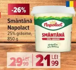 Carrefour Smântână Napolact 25% grăsime Ofertă