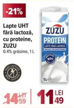 Carrefour Lapte UHT fără lactoză, cu proteine, ZUZU Ofertă