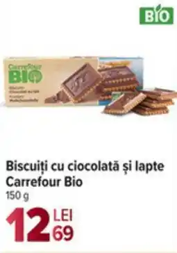 Carrefour Biscuiți cu ciocolată şi lapte Carrefour Bio Ofertă