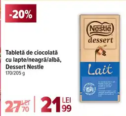 Carrefour Tabletă de ciocolată cu lapte/neagră/albă, Dessert Nestle Ofertă