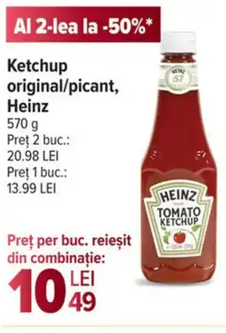 Carrefour Ketchup original/picant, Heinz Ofertă