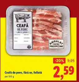 Lidl Ceafă de porc fără os, feliată Ofertă