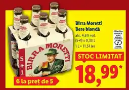 Lidl BIRRA MORETTI Bere blondă Ofertă