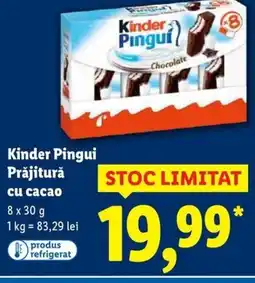 Lidl Kinder Pingui Prăjitură cu cacao Ofertă