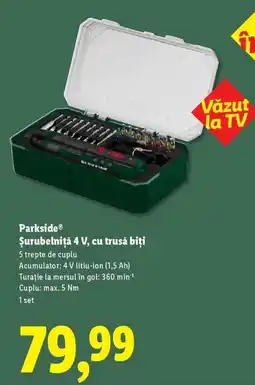 Lidl Parkside Şurubelniță 4 V, cu trusă biți Ofertă