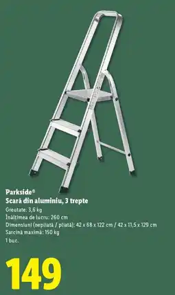 Lidl Parkside Scară din aluminiu, 3 trepte Ofertă