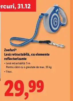 Lidl Zoofari Lesǎ retractabilă, cu elemente reflectorizante Ofertă