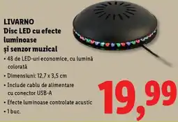 Lidl LIVARNO Disc LED cu efecte luminoase şi senzor muzical Ofertă