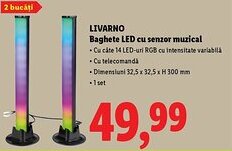 Lidl LIVARNO Baghete LED cu senzor muzical Ofertă