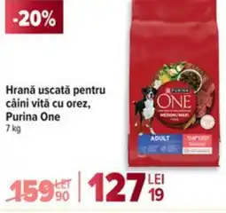 Carrefour Hrană uscată pentru câini vită cu orez, Purina One Ofertă