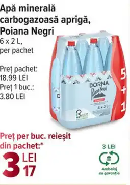 Carrefour Apă minerală carbogazoasă aprigă, Poiana Negri Ofertă