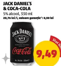 Penny Jack daniel's & coca-cola 5% alcool Ofertă