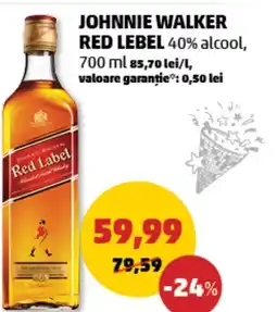 Penny Johnnie walker red lebel 40% alcool Ofertă