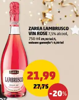 Penny Zarea lambrusco vin rose 7,5% alcool Ofertă