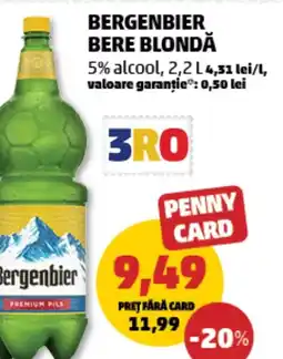 Penny Bergenbier bere blondă 5% alcool Ofertă