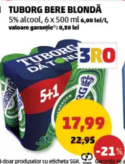 Penny Tuborg bere blondă 5% alcool Ofertă