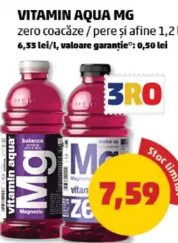 Penny VITAMIN AQUA MG zero coacăze/pere și afine Ofertă