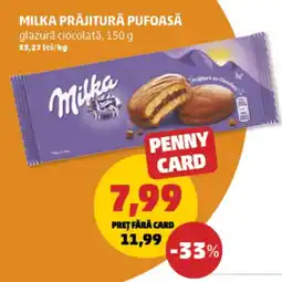 Penny Milka prăjitură pufoasă glazură ciocolată Ofertă
