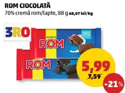 Penny Rom ciocolată 70% cremă rom/lapte Ofertă