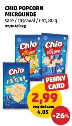 Penny Chio popcorn microunde sare/caşcaval/unt Ofertă
