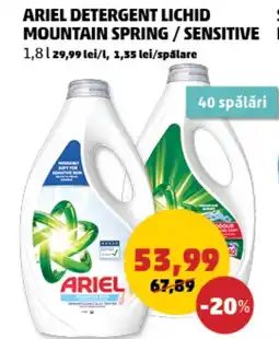 Penny Ariel detergent lichid mountain spring/sensitive Ofertă