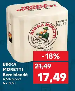 Kaufland BIRRA MORETTI Bere blondă Ofertă