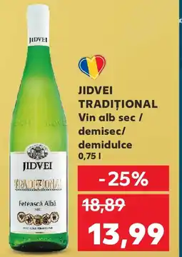 Kaufland JIDVEI TRADIȚIONAL Vin alb sec / demisec/ demidulce Ofertă