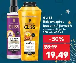 Kaufland GLISS Balsam spray leave-in / Șampon Ofertă