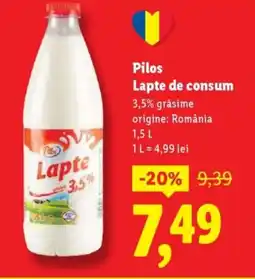 Lidl Pilos Lapte de consum Ofertă