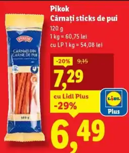 Lidl PIKOK Cârnaţi sticks de pui Ofertă