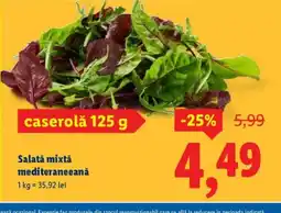 Lidl Salată mixtǎ mediteraneeană Ofertă