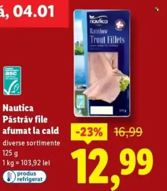 Lidl Nautica Păstrǎv file afumat la cald Ofertă