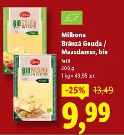 Lidl Milbona Brânză Gouda/ Maasdamer, bio Ofertă