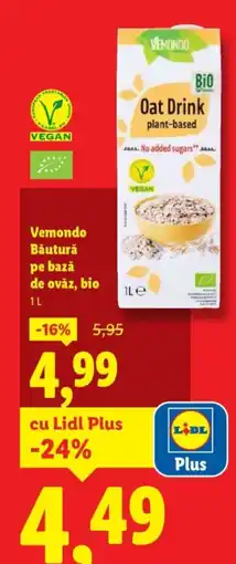 Lidl Vemondo Băutură pe bază de ovǎz, bio Ofertă