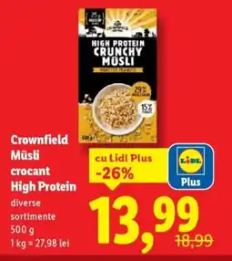 Lidl Crownfield Müsli crocant High Protein Ofertă