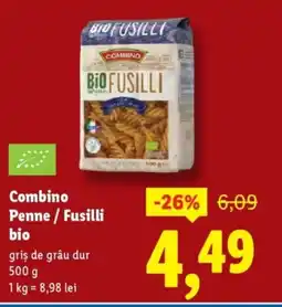 Lidl Combino Penne / Fusilli bio Ofertă