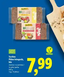 Lidl Tastino Pâine integrală, bio Ofertă