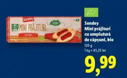 Lidl Sondey Mini prăjituri cu umplutură de căpşuni, bio Ofertă