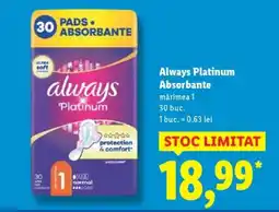 Lidl Always Platinum Absorbante Ofertă