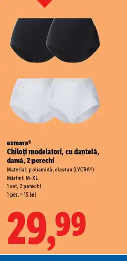 Lidl EsmaraⓇ Chiloţi modelatori, cu dantelă, damă, 2 perechi Ofertă
