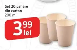 Supeco Set 20 pahare din carton Ofertă