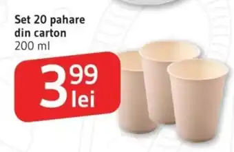 Supeco Set 20 pahare din carton Ofertă