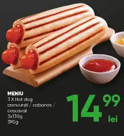 PROFI Meniu 3 X Hot dog crenvursti/cabanos / caşcaval Ofertă