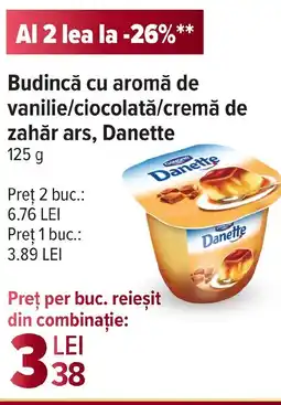 Carrefour Budincă cu aromă de vanilie/ciocolată/cremă de zahăr ars, Danette Ofertă