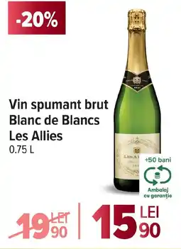Carrefour Vin spumant brut Blanc de Blancs Les Allies Ofertă